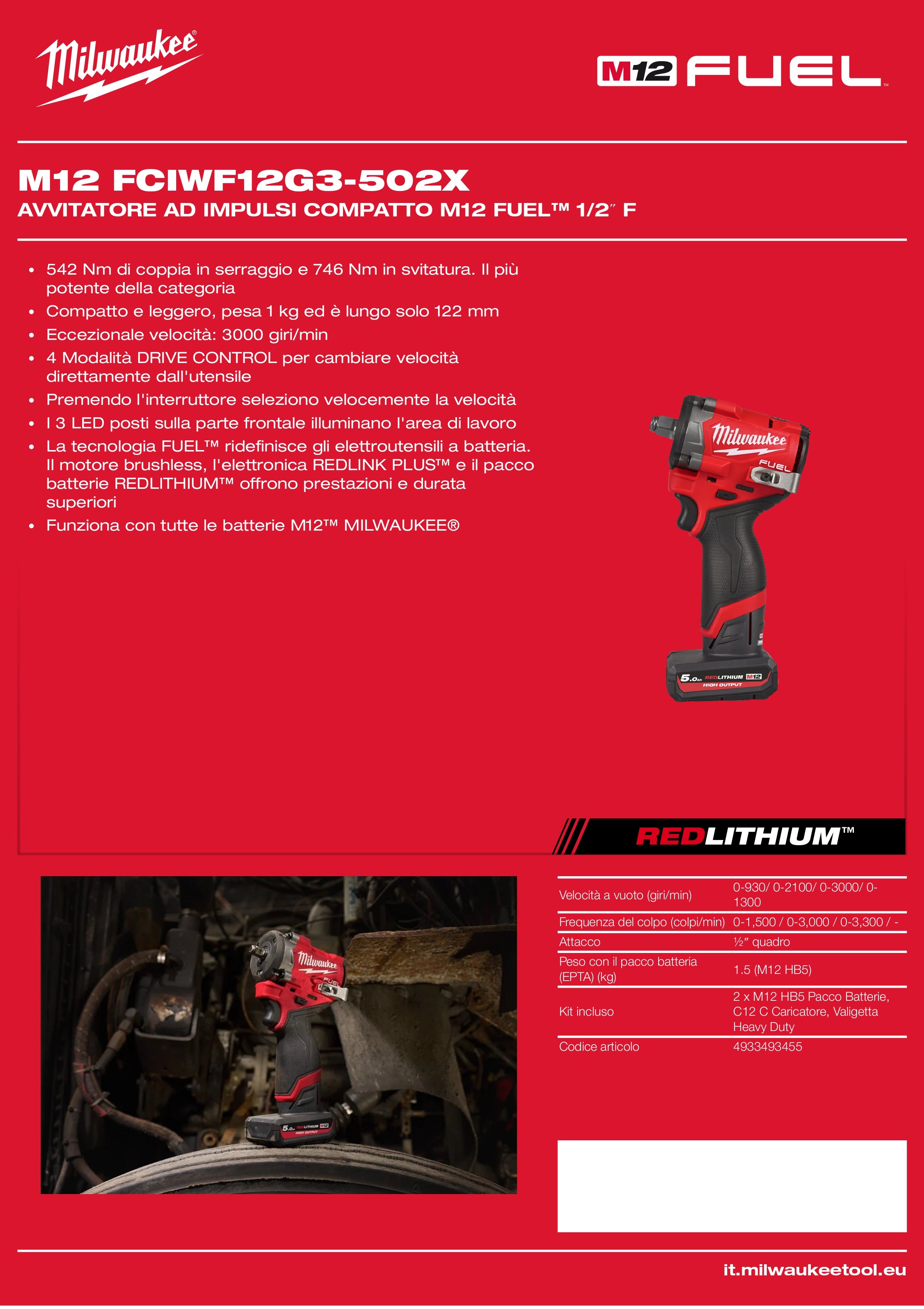 M12 FUEL™ 1/2˝ F Compact Impact Wrench
