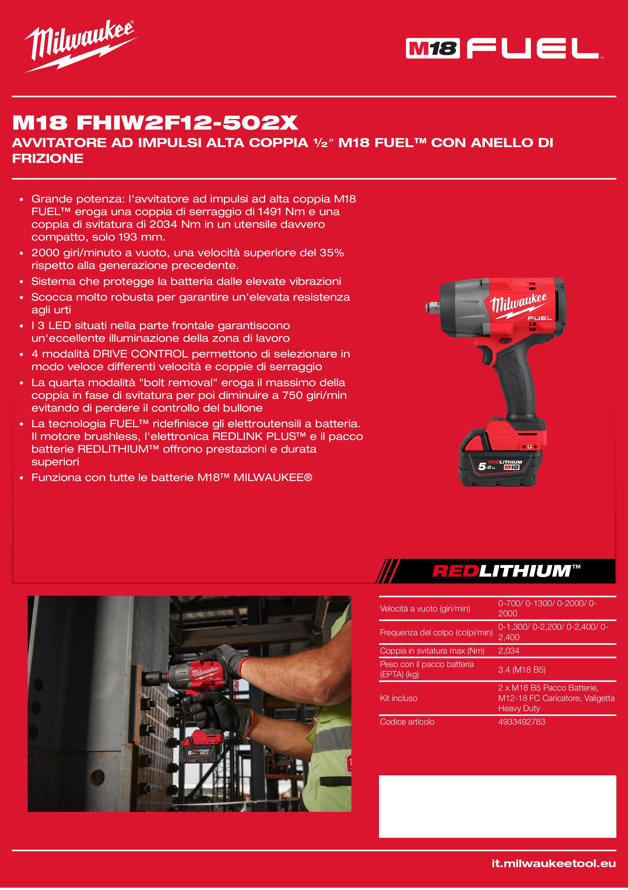 ½″ M18 FUEL™ High Torque Impact Wrench with Friction Ring