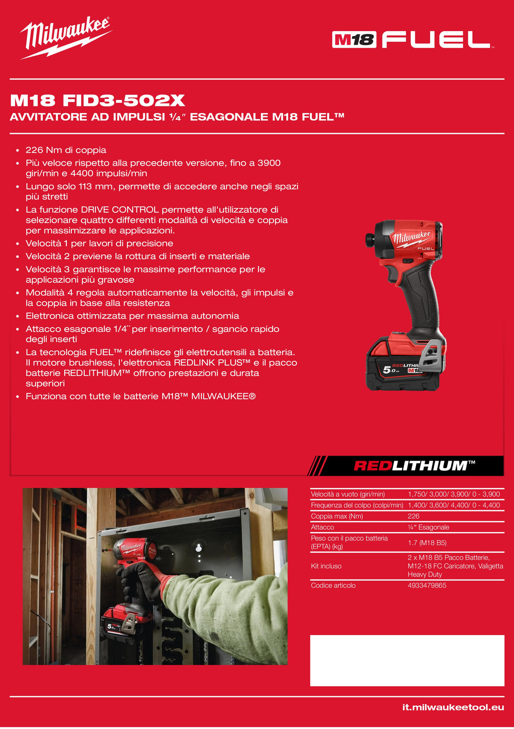 ¼″ HEX IMPACT WRENCH M18 FUEL™