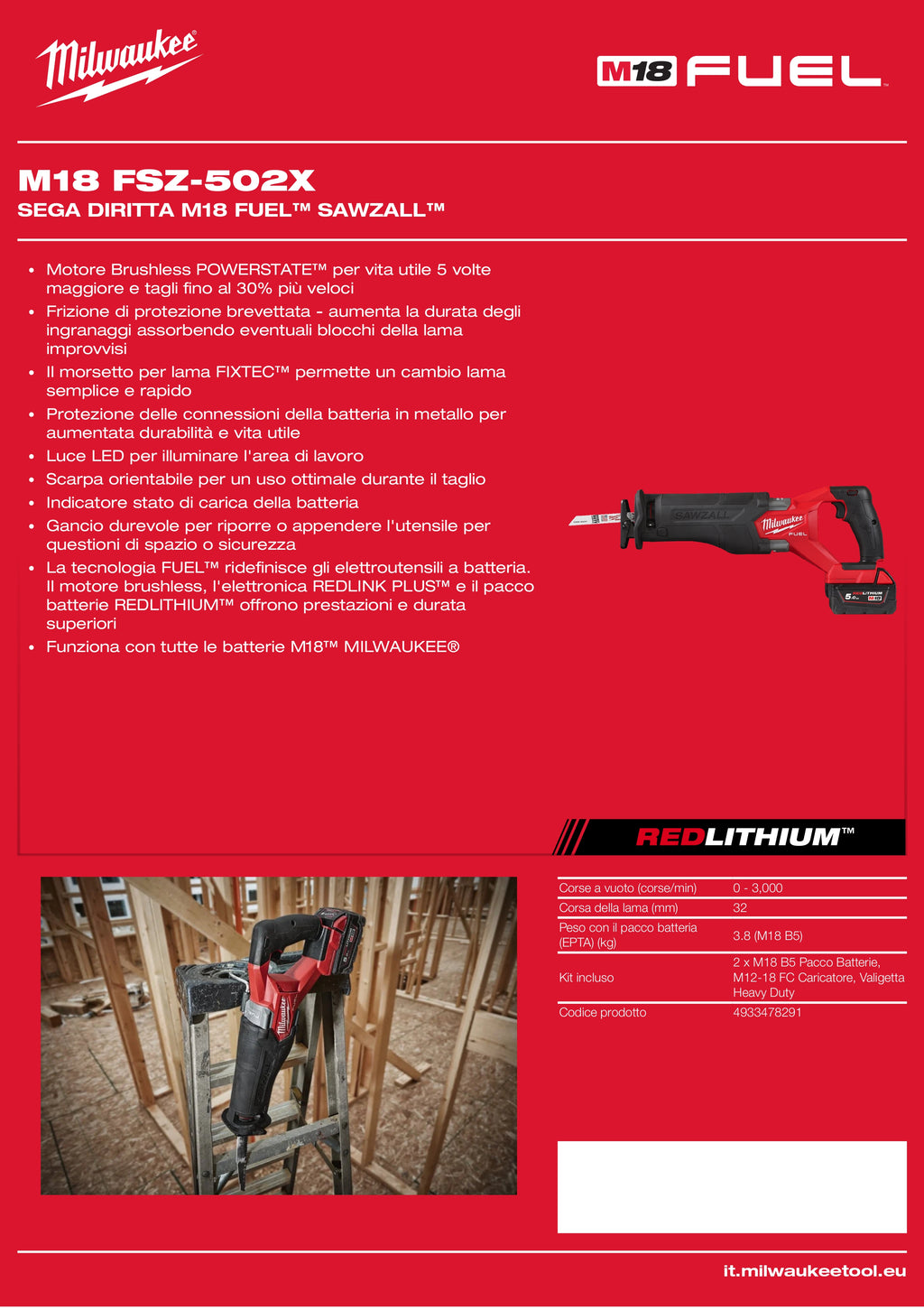 M18 FUEL™ SAWZALL™ straight saw