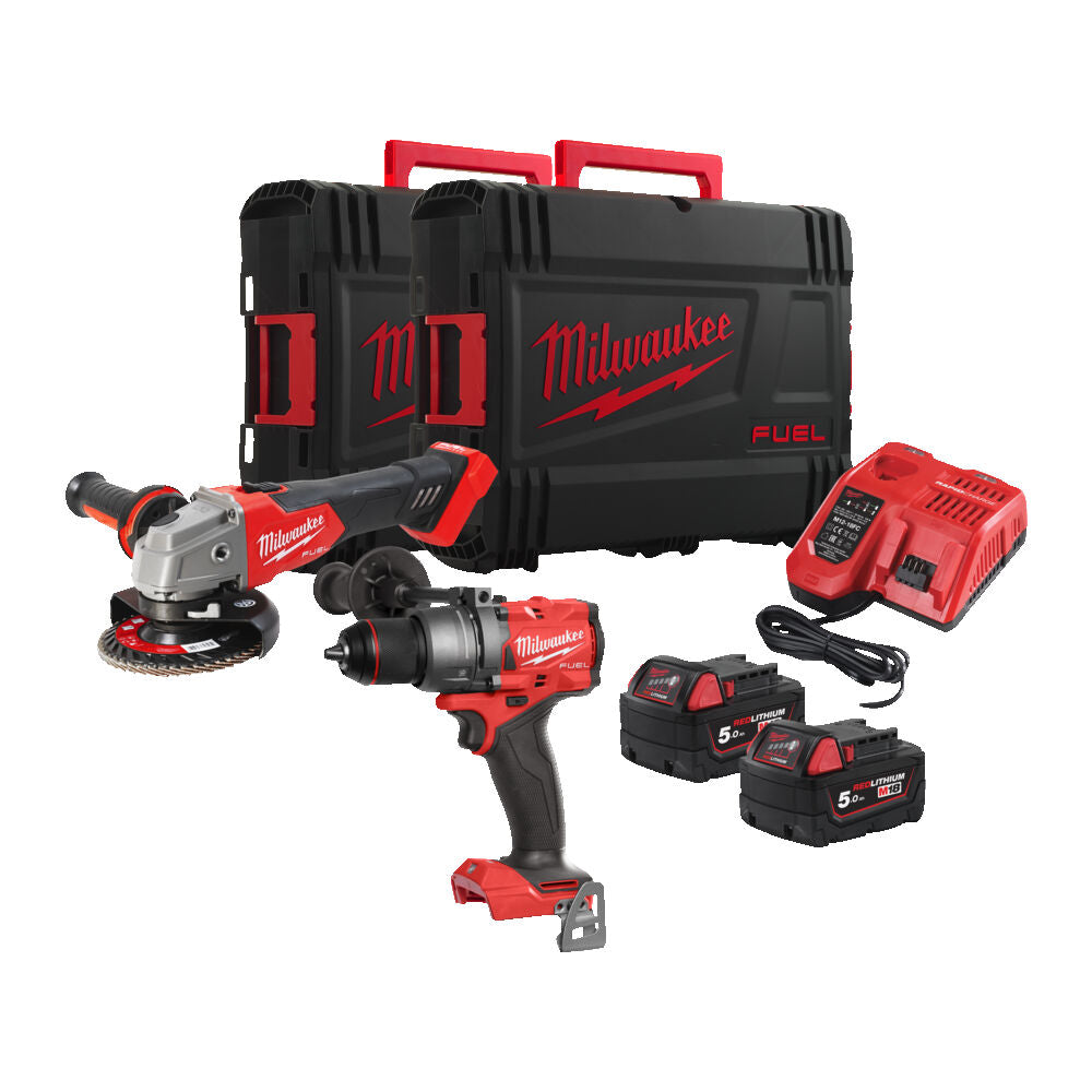 kit 18v trapano con percussione + smerigliatrice