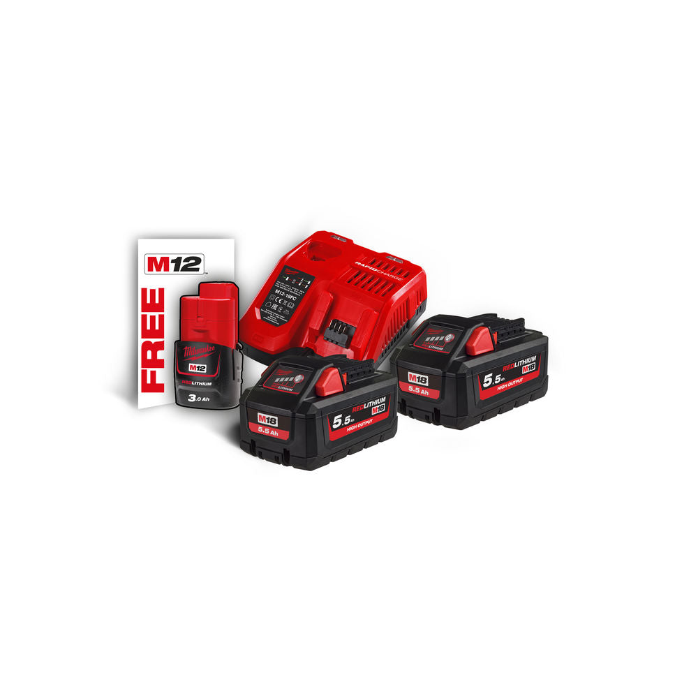 Energy Kit M18™ HIGH OUTPUT™ 2 x 5.5 Ah (18V) + 1 x 3 Ah (12V) Extra
